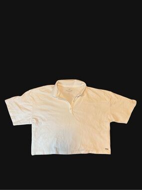 Hollister White Cotton Polo Shirt with Subtle Logo